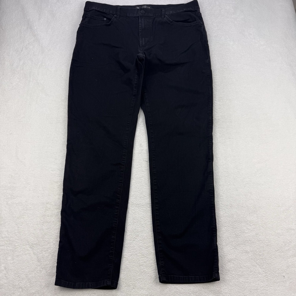 Travis Mathew Legacy Jeans Men 36 (36x32) Black Straight Featherweight Denim